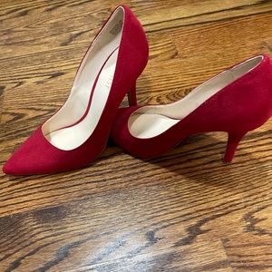Red suede heels